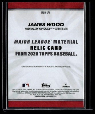 2026 Topps #MLM-JW James Wood Major League Material Relics