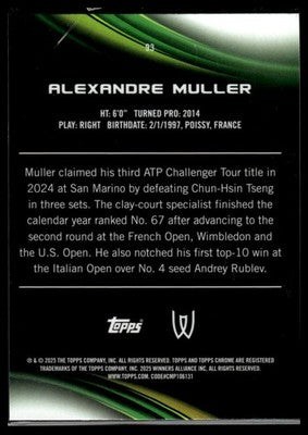 2025 Topps Chrome #93 Alexandre Muller Prism Refractor