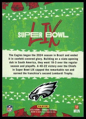 2025 Donruss #1 Philadelphia Eagles Champions