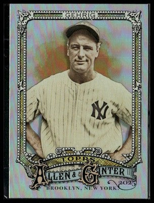 2025 Topps Allen & Ginter #6 Lou Gehrig Silver Portrait