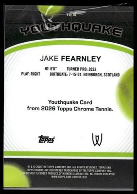 2026 Topps Chrome #YQ-JA Jake Fearnley Youthquake Geometric