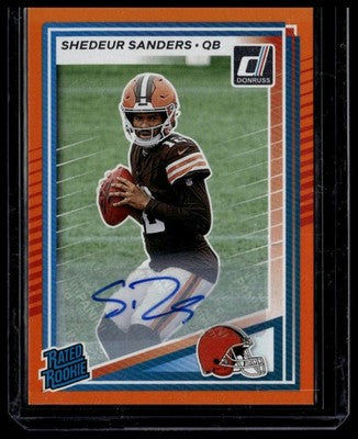 2025 Donruss #306 Shedeur Sanders Rated Rookies Autographs Orange