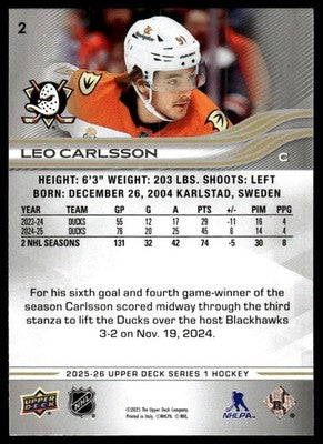 2025-26 Upper Deck #2 Leo Carlsson