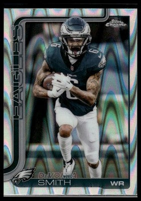 2025 Topps Chrome #244 DeVonta Smith Ray Wave Refractor