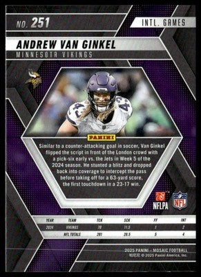2025 Panini Mosaic #251 Andrew Van Ginkel