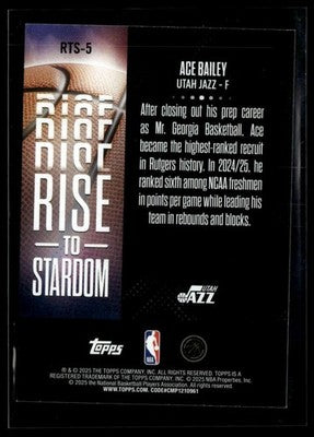 2025-26 Topps #RTS-5 Ace Bailey Rise to Stardom