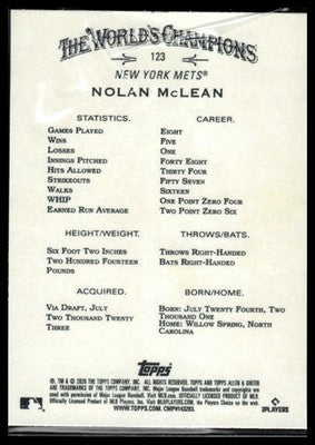 2026 Topps Allen & Ginter #123 Nolan McLean