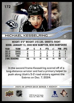 2025-26 Upper Deck #172 Michael Kesselring