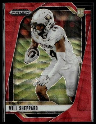2025 Panini Prizm Draft Picks #23 Will Sheppard Prizms Red Wave