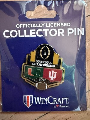 2025 2026 CFP National Championship Miami Hurricanes vs Indiana Hoosiers Pin