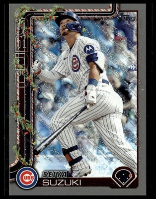 2025 Topps Holiday #H89 Seiya Suzuki Silver Glitter Holiday