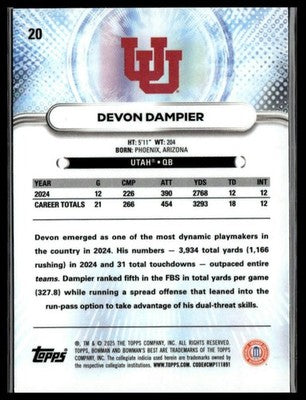 2025 Bowman University Best #20 Devon Dampier