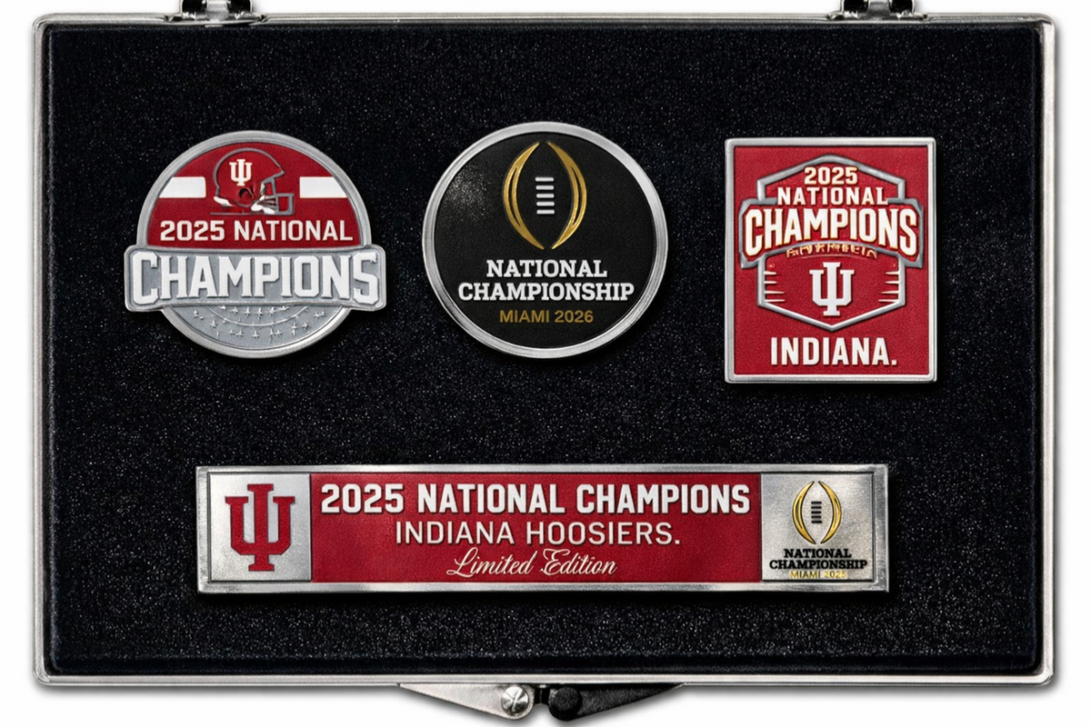 2025 2026 CFP NCAA National Champions Indiana Hoosiers Collector 3 Pin Set