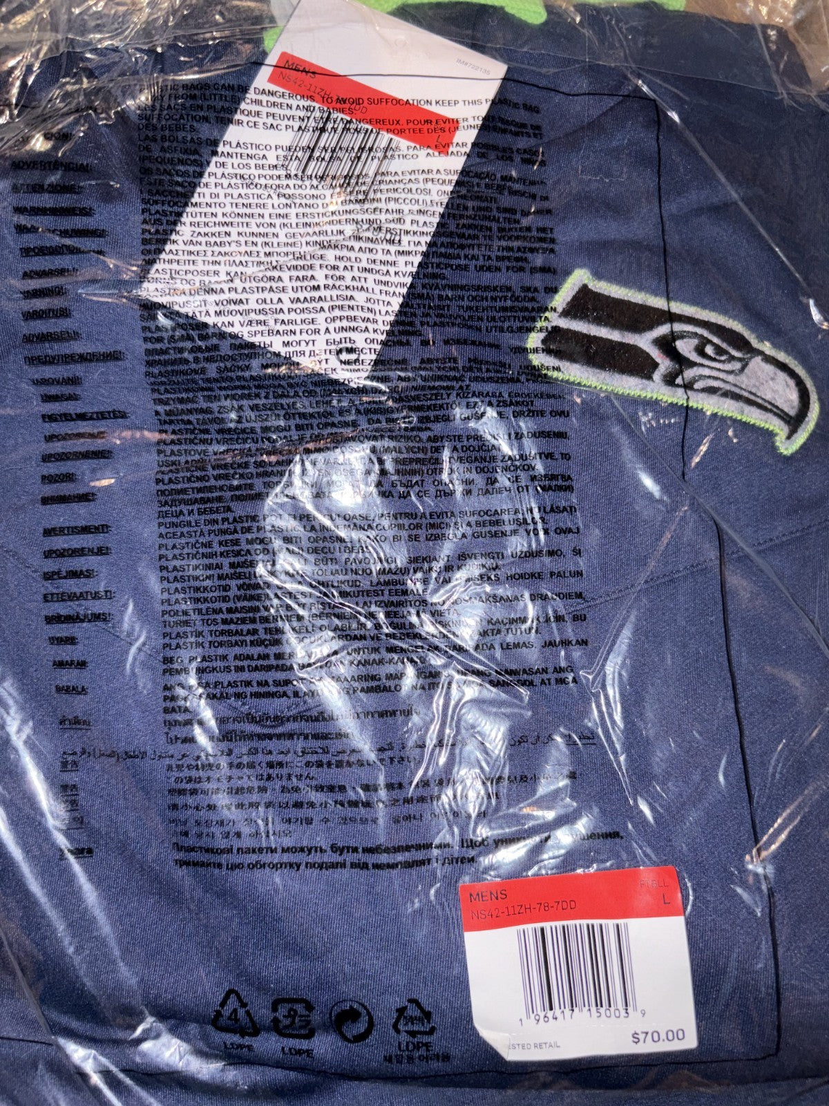 Seattle Seahawks Nike Sideline Hoodie Pop Sweatshirt Large