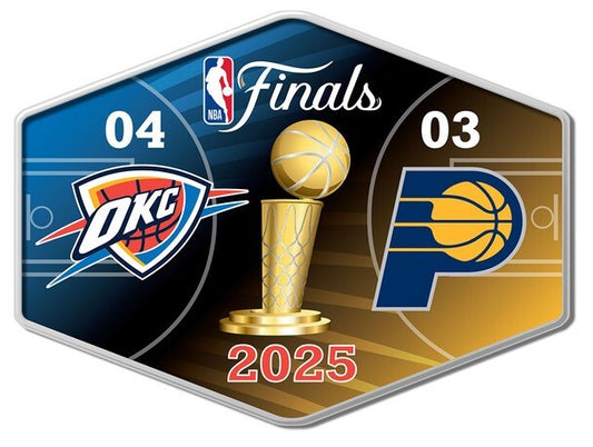 Oklahoma City Thunder 2025 NBA Finals Champions Score Pin Indiana Pacers