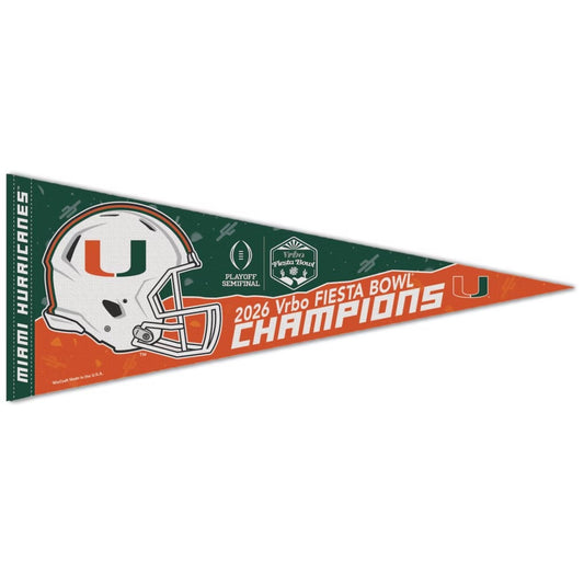 2026 CFP Fiesta Bowl Champions Miami Hurricanes Pennant National Championship
