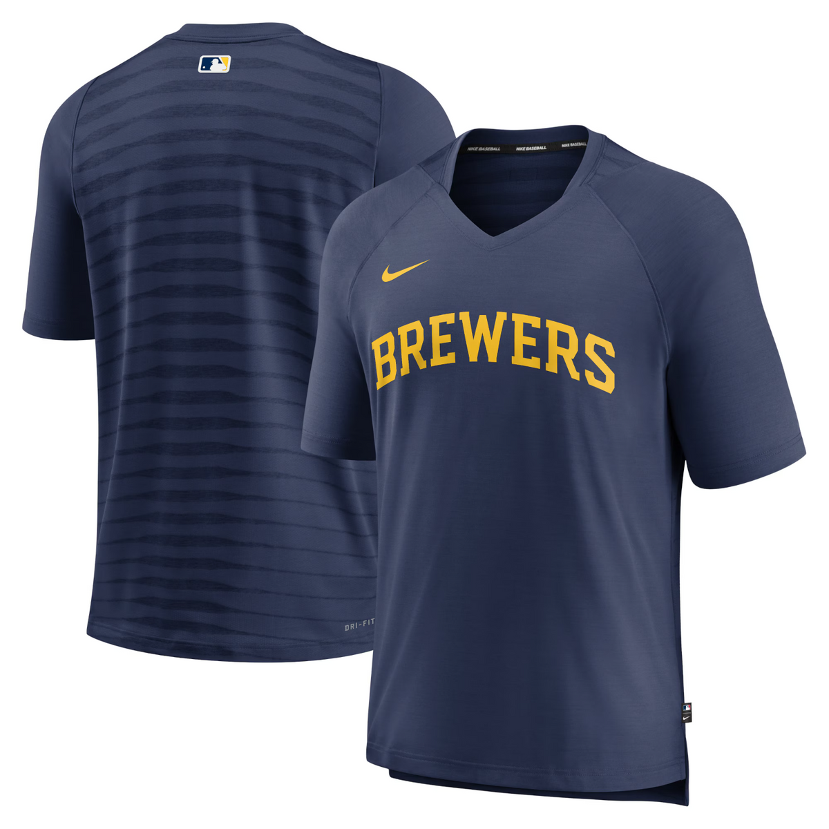 Milwaukee Brewers Nike MLB Authentic Collection V-Neck Batting Practice Large