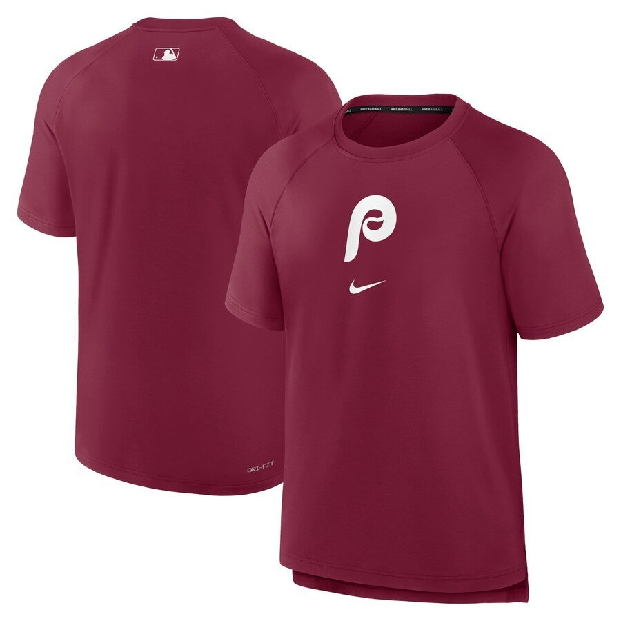 Philadelphia Phillies Nike MLB Authentic Collection Maroon Raglan Shirt  Large