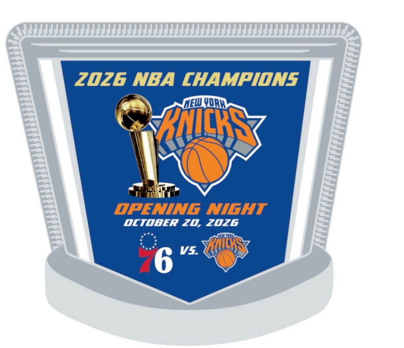 2026 New York Knicks Banner Night Collector Pin Philadelphia 76ers 10/20/26 Ring