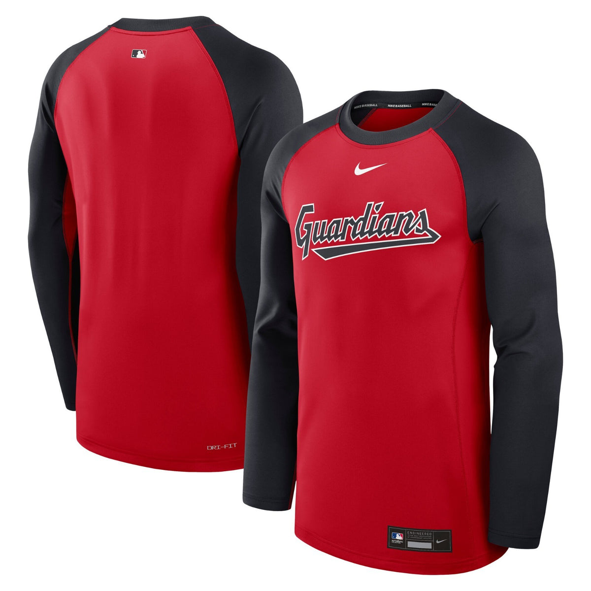 Cleveland Guardians Nike MLB Authentic Collection Game Time Raglan Large