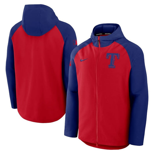 Texas Rangers Nike Authentic Collection Raglan Performance Full-Zip Jacket Large