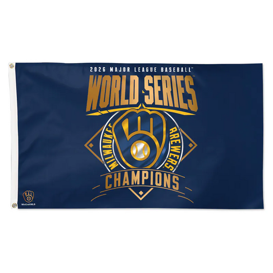 2026 World Series Champions Milwaukee Brewers Deluxe Flag 3' x 5' with Grommets