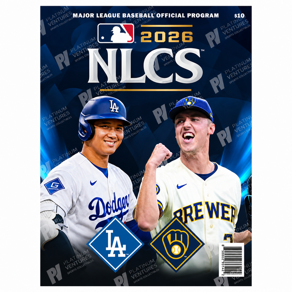 2026 MLB NLCS Program Los Angeles Dodgers vs Milwaukee Brewers WORLD SERIES