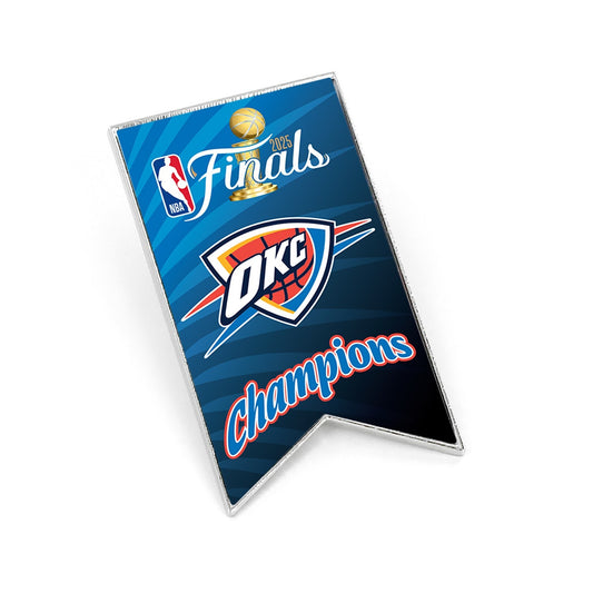 Oklahoma City Thunder 2025 NBA Finals Champions Banner Pin