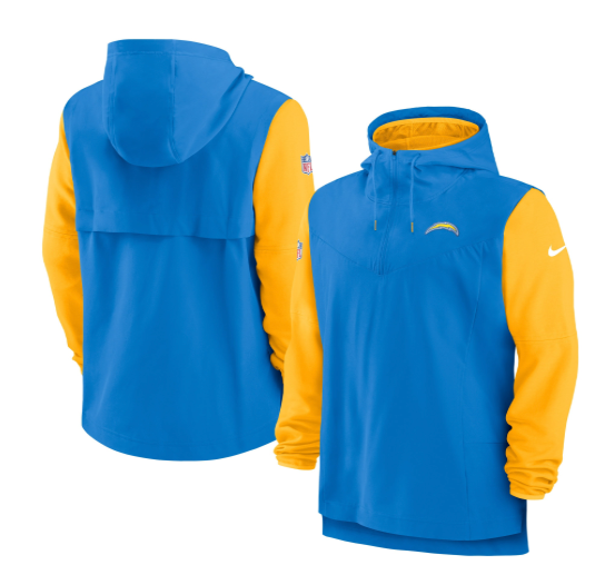 Nike Los Angeles Chargers Sideline Hoodie Pullover Sweatshirt Jacket