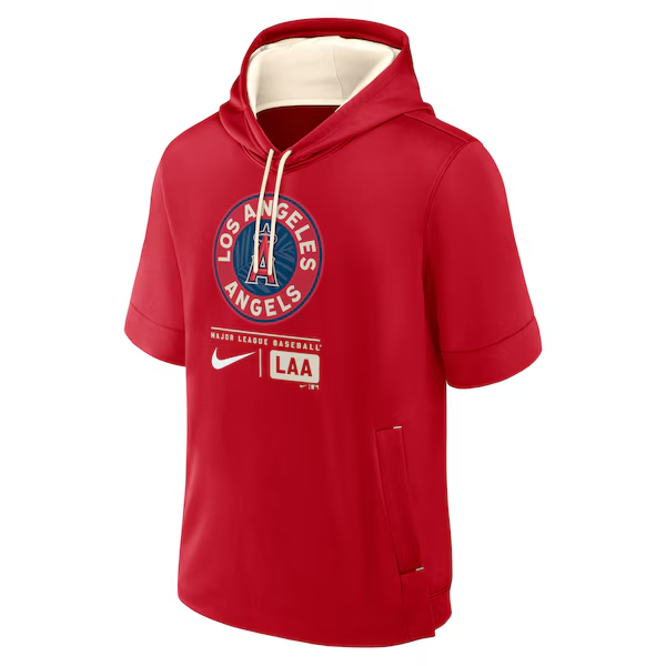Los Angeles Angels Nike 2024 City Connect Short Sleeve Pullover Hoodie L