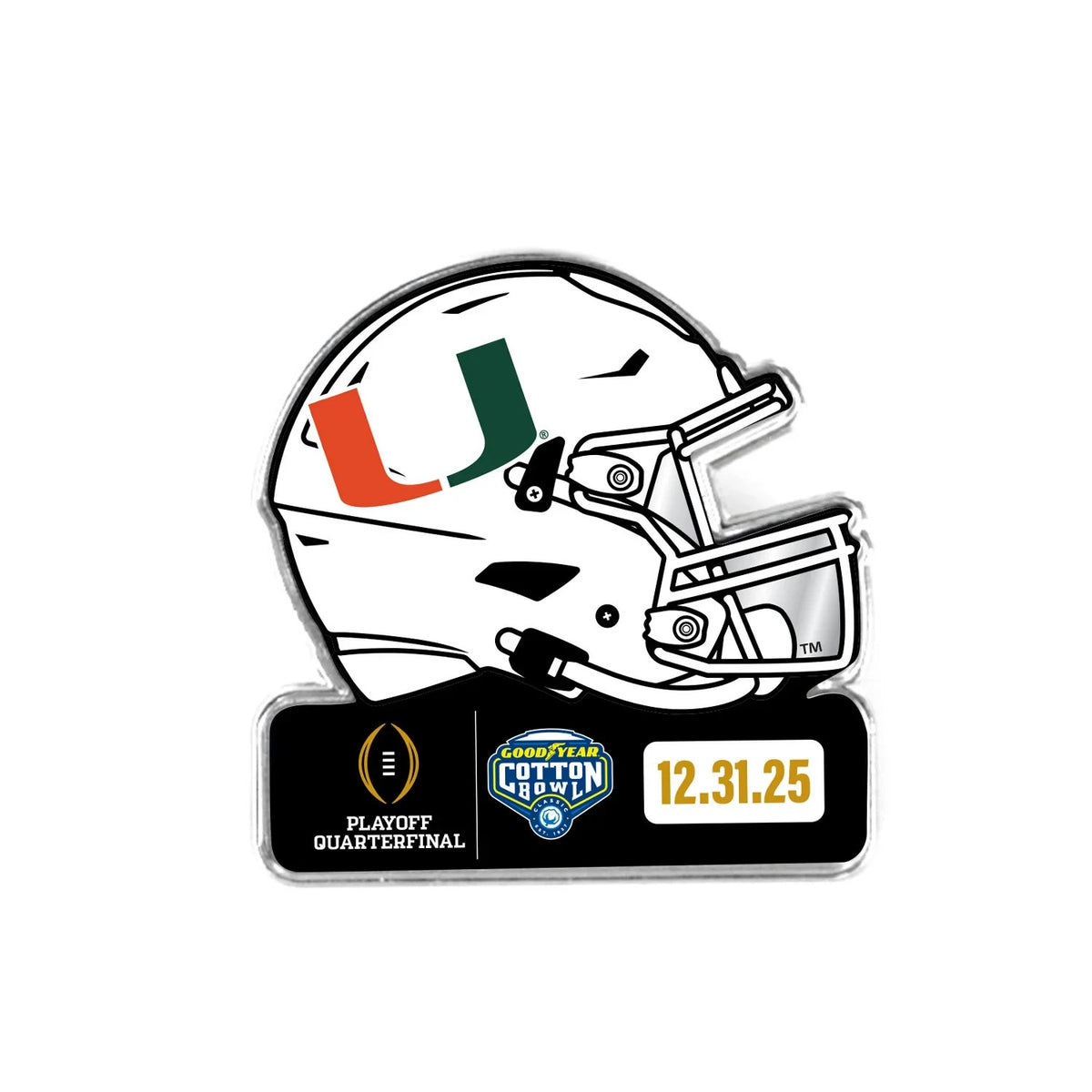 2025 2026 CFP Quarterfinals Cotton Bowl Pin Miami Hurricanes 12/31/25 Ohio State