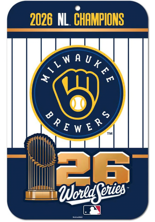 2026 MLB NL Champions Milwaukee Brewers 11x17 Sign NLCS World Series