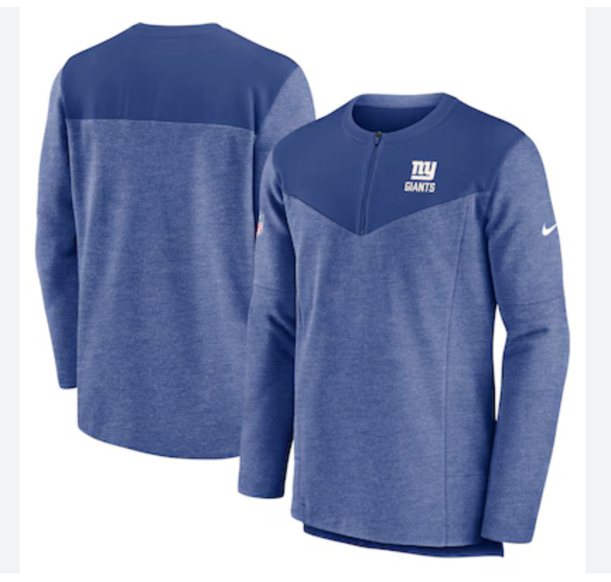 Nike New York Giants Coaches Sideline Pullover Half Zip