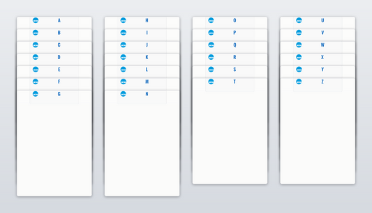 Standard Sports Card Team Dividers with 26 NCAA Logo A-Z