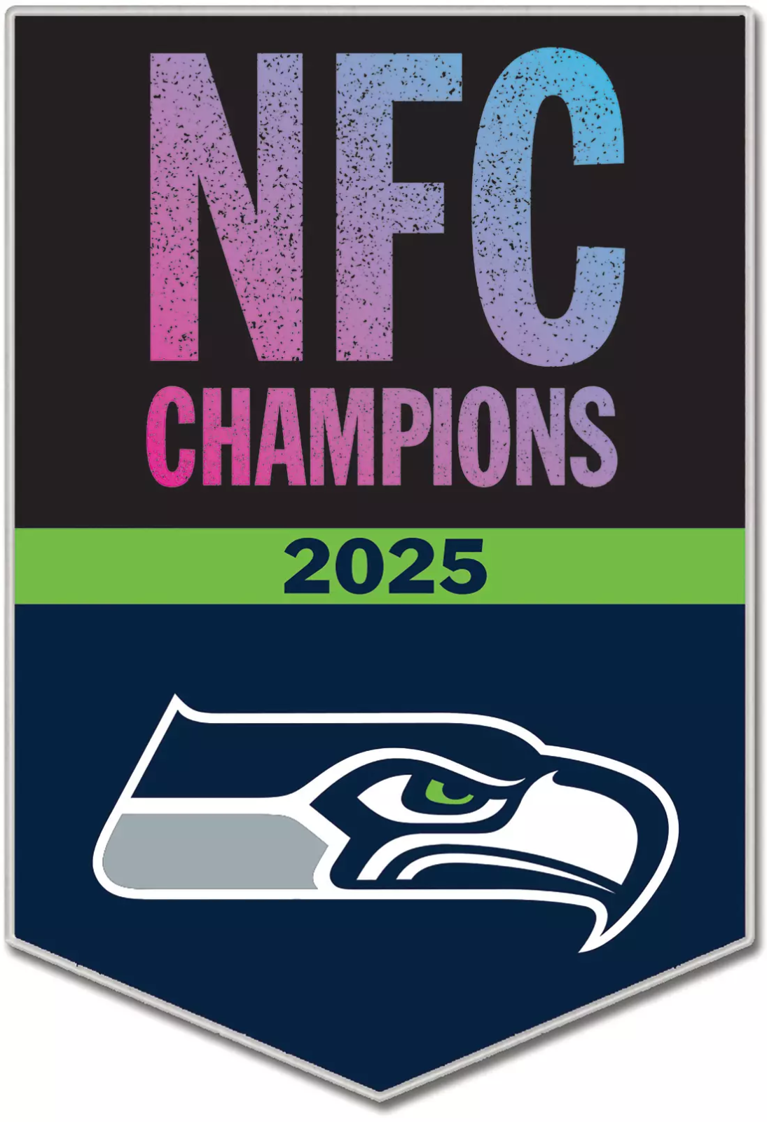 2025 NFL NFC CHAMPIONS SEATTLE SEAHAWKS COLLECTOR PIN SUPER BOWL 60 LX 2026