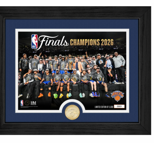 2026 NBA Finals Champions New York Knicks 13x16 CELEBRATION Framed Bronze Coin