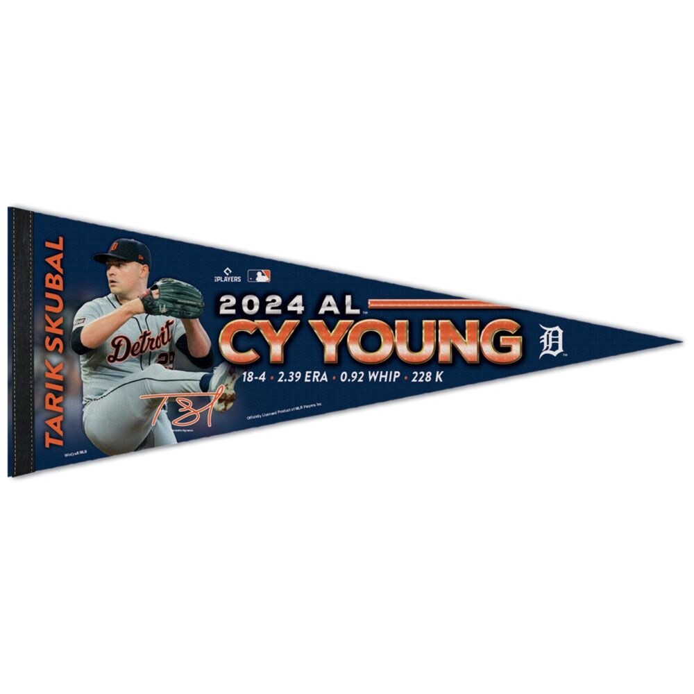 2024 MLB AL Cy Young Tarrik Skubal Pennant Detroit Tigers American League
