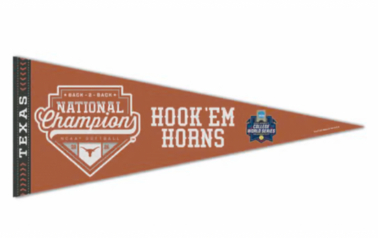 Texas Longhorns 2026 College World Series Softball National Champions Pennant