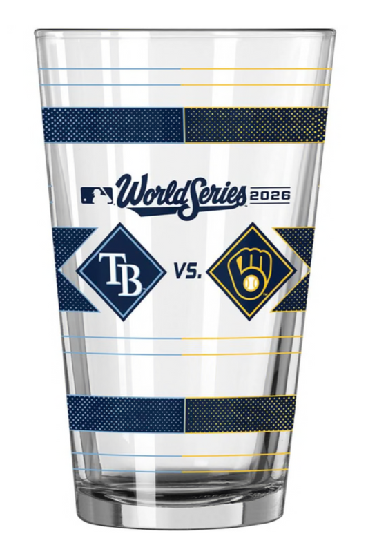 2026 MLB World Series Dueling Milwaukee Brewers vs Tampa Bay Rays Pint Glass