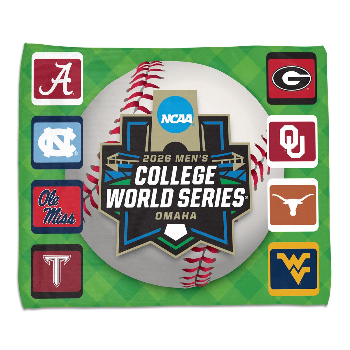 2026 NCAA Mens College Baseball World Series Rally Towel CWS Omaha UNC Georgia