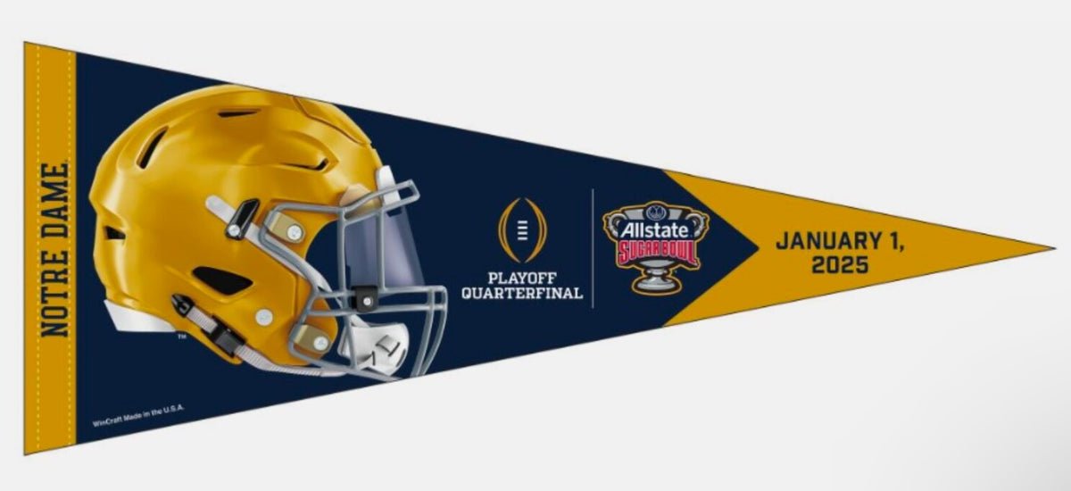 2024 2025 Sugar Bowl Notre Dame Irish Georgia Bulldogs CFP Football Pennant