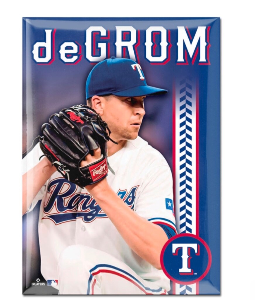 Jacob deGrom Magnet Texas Rangers New York Mets Cy Young MLB