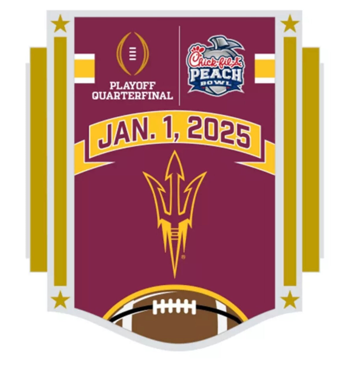2024 2025 Arizona State Peach Bowl Pin College Football Playoff CFP Texas