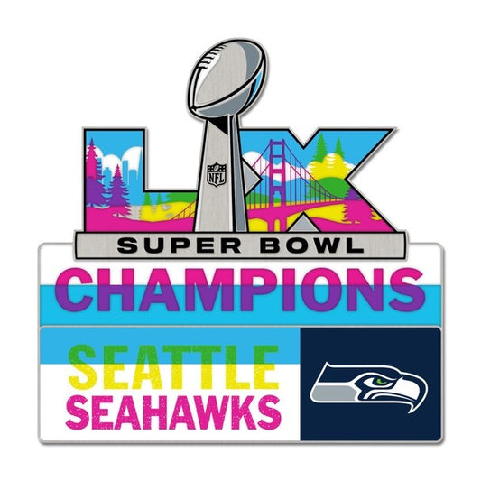 2026 NFL SUPER BOWL LX 60 CHAMPIONS COLLECTOR SEATTLE SEAHAWKS TROPHY PIN