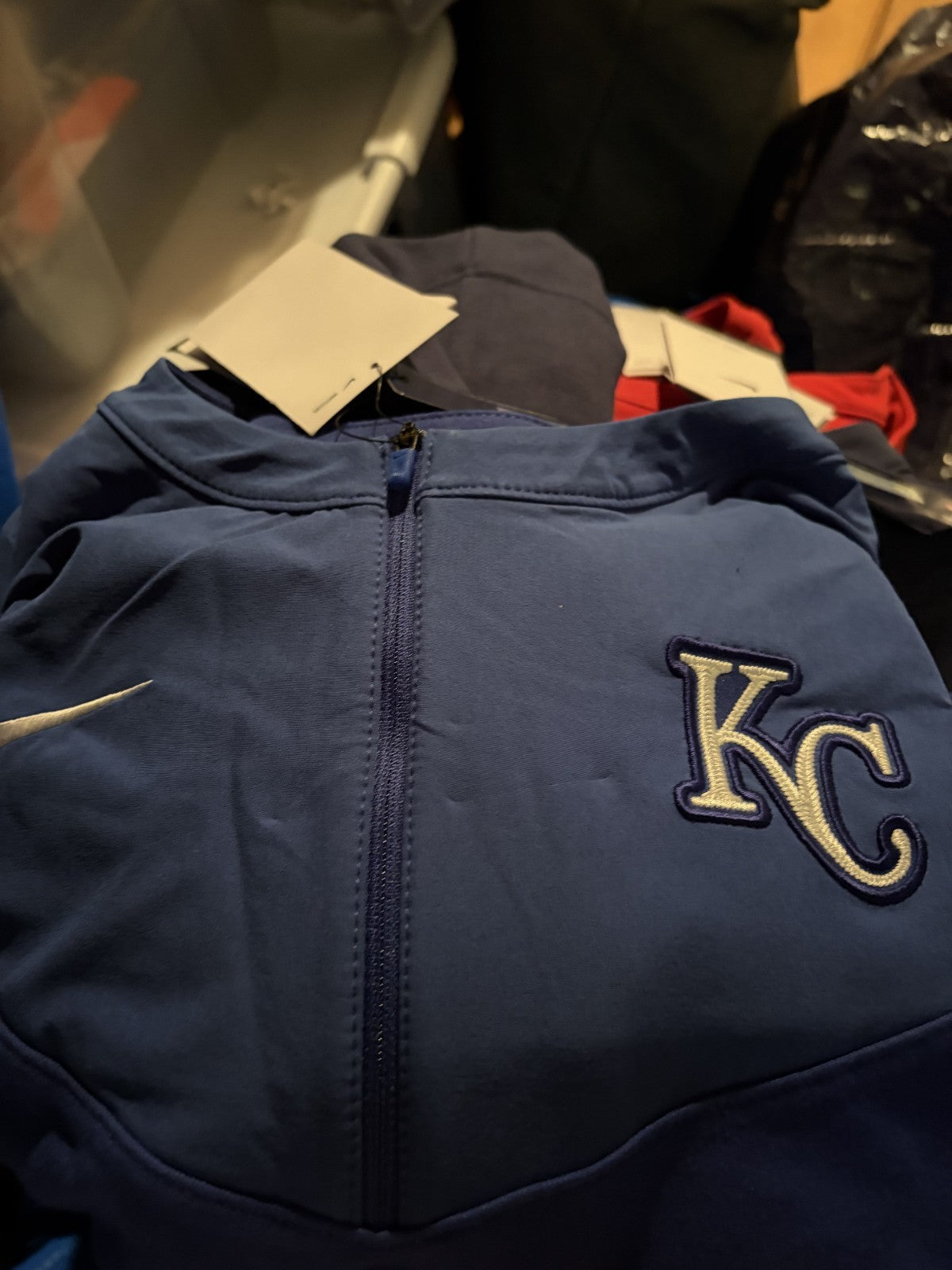 Kansas City Royals Nike Authentic Collection Game Time Pullover Large NWT
