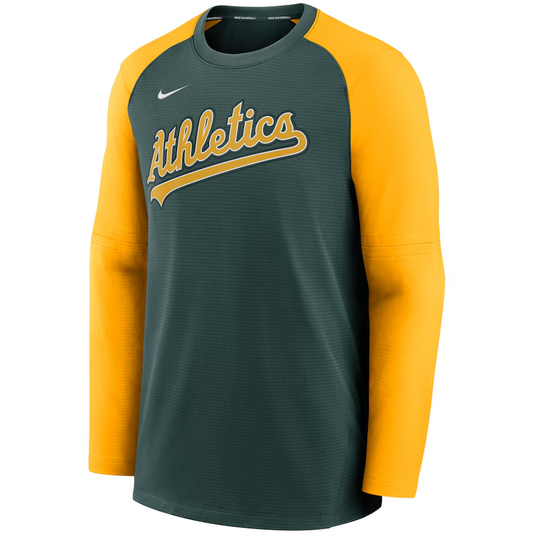 Oakland Athletics Mens Nike MLB Authentic Collection Raglan Long Sleeve Large