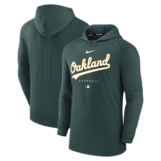Oakland Athletics Nike MLB Authentic Collection Tri-Blend Early Hoodie Large