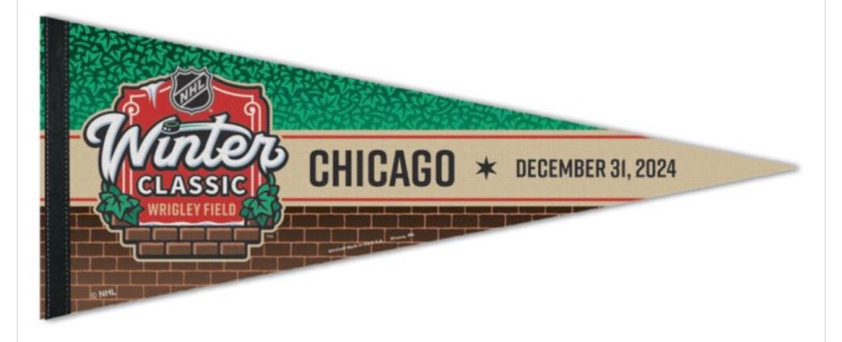 2025 Winter Classic Dueling Pennant Chicago Blackhawks St Louis Blues Wrigley