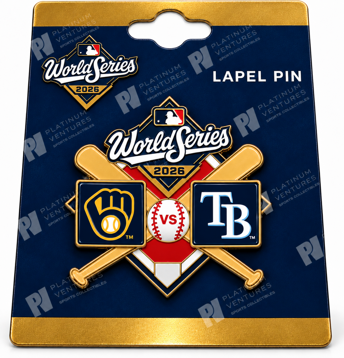 2026 World Series Dueling Collector Pin Milwaukee Brewers vs Tampa Bay Rays V2