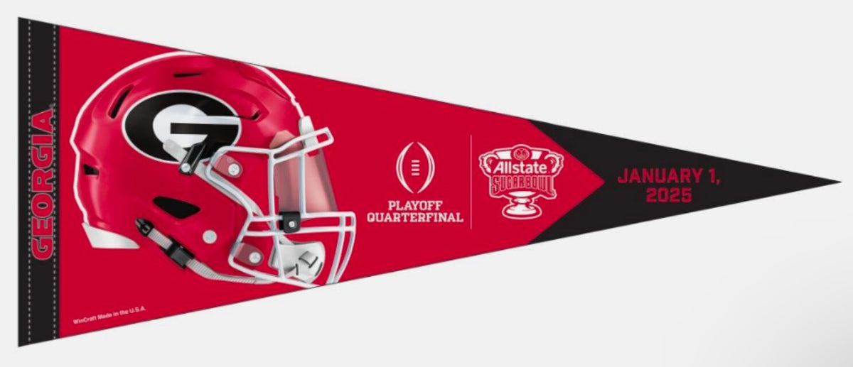 2024 2025 Sugar Bowl Notre Dame Irish Georgia Bulldogs CFP Football Pennant